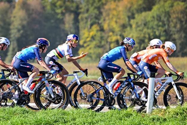 Dutch Demi Vollering is pictured in action during the elite women Road Race race (130 km) at the cycling UEC Road European Championships, in Ljubljana, Slovenia Saturday 3 October 2026. The UEC Road European Championships are taking place from 02 to 07 October in Ljubljana, Slovenia. DAVIDxPINTENS x188613315x