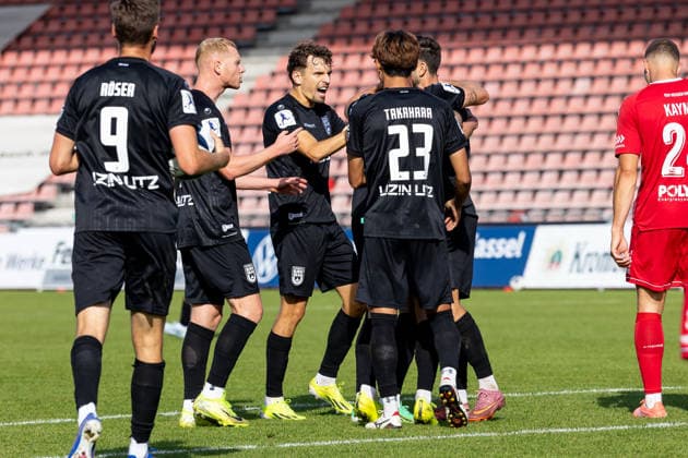 KSV Hessen Kassel vs. SSV Ulm 1846 Soccer, Regionalliga Southwest, Matchday 10, Auestadion Kassel, October 3, 2026 KSV Hessen Kassel vs. SSV Ulm 1846 Soccer, Regionalliga Southwest, Matchday 10, Auestadion Kassel, October 3, 2026. Photo by Lucca Fundel, Kassel Auestadion, Hesse, Germany