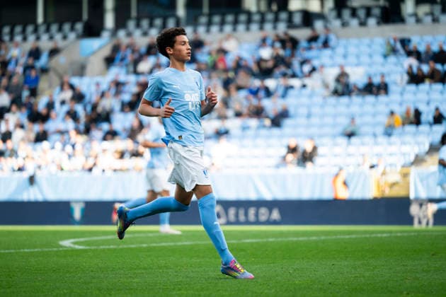 October 3, 2026: Leon da Silva of Malmö FF during the friendly match between Malmö FF and FC Nordsjælland on October 3, 2026 in Malmö. Photo by Avdo Bilkanovic, BILDBYRAN COP 115 AB0391. soccer, football, fotball, practice match, friendly match, Malmö FF, FC Nordsjälland, bbeng Copyright: AVDOxBILKANOVIC BB261003AB059