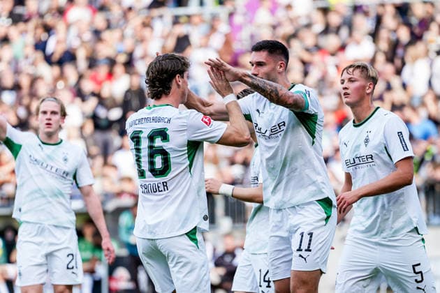 Germany Soccer: 2. Bundesliga, Bundesliga, Friendly Match, 2026–27 Season, FC St. Pauli vs. Borussia Mönchengladbach, Millerntor Stadium, Hamburg; St. Pauli 1–0 Borussia Mönchengladbach (goal by Tim Kleindienst, Borussia Mönchengladbach, 11), celebration, emotion Copyright: xStefanxTrochax