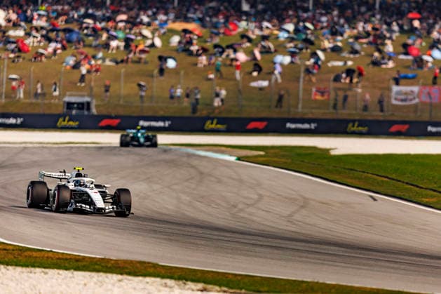 RECORD DATE NOT STATED 3rd October 2026; Sepang IC, Kuala Lumpur, Malaysia; Formula 1, Bahrain Grand Prix, Qualifying Day; Valtteri Bottas (77) of Finland and Cadillac Formula 1 Team during qualifying at the Bahrain Grand Prix StephenxBlackberry