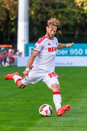 KOELN, GERMANY - OCTOBER 3, 2026: Jan Thielmann (1. FC Köln, 29) during the friendly match between FC Viktoria Köln vs. 1. FC Köln at the Sportpark Hoehenberg on October 3, 2026 in Koeln, Germany. DFL REGULATIONS PROHIBIT ANY USE OF PHOTOGRAPHS AS IMAGE SEQUENCES AND OR QUASI-VIDEO. Nordrhein-Westfalen Germany Copyright: xLeahxKohringx