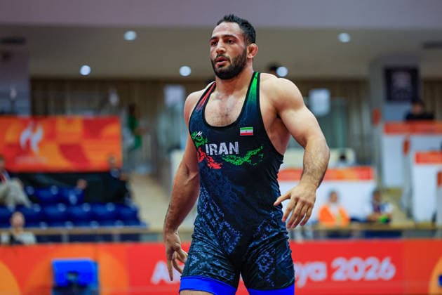 Asian Games, 97 kg Freestyle: Amirali Hamid Azarpira (IRI) Copyright: xAmirrezaxAliasgarix