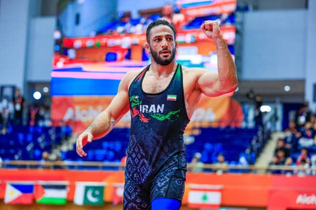 Asian Games, 97 kg Freestyle: Amirali Hamid Azarpira (IRI) Copyright: xAmirrezaxAliasgarix