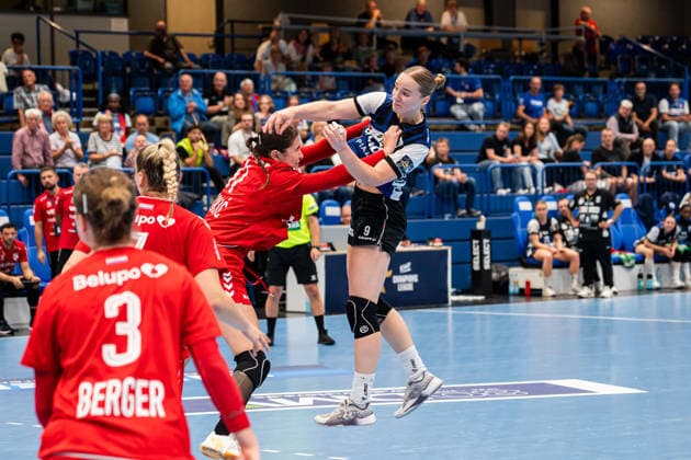 HSG Blomberg Lippe (GER) vs. HC Podravka (CRO), Handball, EHF Champions League Women, Group Stage, October 3, 2026, 2026–2027 Season, Lemgo’s Nieke Kuehne of HSG Blomberg Lippe, 9th in goal-scoring at the Lemgo Phoenix Contact Arena, Germany