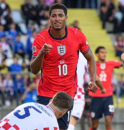 03 October 2026 - Croatia v England - UEFA Nations League - Stadion HNK - Rijeka - Croatia. Croatia v England - UEFA Nations League - Stadion HNK - Rijeka - Croatia. England s Jude Bellingham celebrates his goal. Picture : Mark Pain RIJEKA CROATIA Copyright: xMarkxPainx