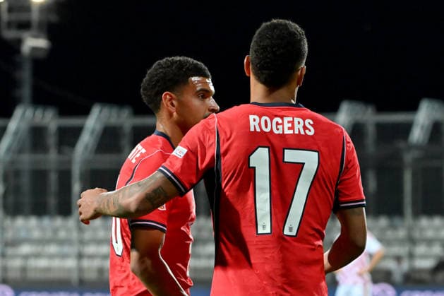 RIJEKA, CROATIA - OCTOBER 03: Morgan Rogers of England celebrate score during the UEFA Nations League, League A Group A3, match between Croatia and England at Stadion Rujevica, Rijeka on October 03, 2026 in Rijeka, Croatia. (Photo by Igor Kupljenik Sports Press Photo). Copyright: xIgorxKupljenikx xSPPx Sportspressphoto_SPR244658