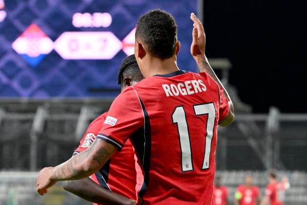 RIJEKA, CROATIA - OCTOBER 03: Morgan Rogers of England celebrate score during the UEFA Nations League, League A Group A3, match between Croatia and England at Stadion Rujevica, Rijeka on October 03, 2026 in Rijeka, Croatia. (Photo by Igor Kupljenik Sports Press Photo). Copyright: xIgorxKupljenikx xSPPx Sportspressphoto_SPR244660