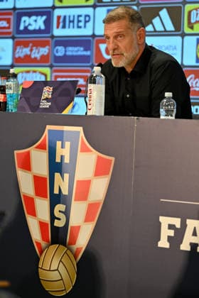 RIJEKA, CROATIA - OCTOBER 03: Slaven Bilic head coach of Croatia talking in press conference, PK, Pressekonferenz after the UEFA Nations League, League A Group A3, match between Croatia and England at Stadion Rujevica, Rijeka on October 03, 2026 in Rijeka, Croatia. (Photo by Igor Kupljenik Sports Press Photo). Copyright: xIgorxKupljenikx xSPPx Sportspressphoto_SPR244722