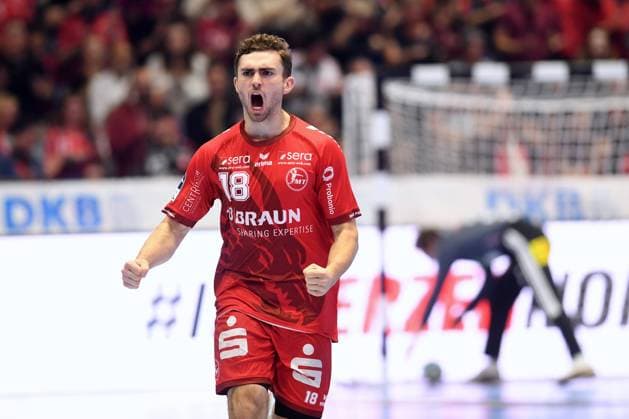 Celebrations for Florian Drosten MT Melsungen 18, GER, MT Melsungen vs. TSV Hannover Burgdorf, Handball, Bundesliga 1, Matchday 7, 2026–2027 Season, October 3, 2026, GER, MT Melsungen vs. Hannover Burgdorf, Handball, 1st Bundesliga, Matchday 7, 2026–2027 season, October 3, 2026, Kassel Copyright: xEibner-Pressefotox xRolandxSippelx EP_RSL