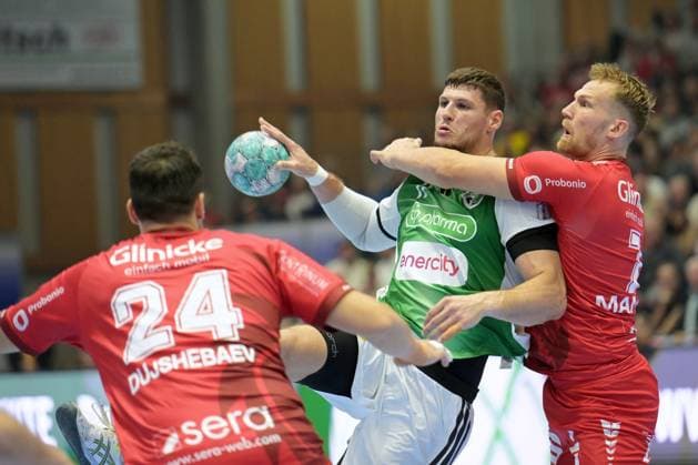 Sebastian Heymann, TSV Hannover Burgdorf, 11 goals; David Mandic, MT Melsungen, 7 goals; Daniel Dujshebaev, MT Melsungen, 24 goals; GER, MT Melsungen vs. TSV Hannover Burgdorf, Handball, 1st Bundesliga, Matchday 7, 2026–2027 season, October 3, 2026, GER, MT Melsungen vs. Hannover Burgdorf, Handball, 1st Bundesliga, Matchday 7, 2026–2027 season, October 3, 2026, Kassel Copyright: xEibner-Pressefotox xRolandxSippelx EP_RSL