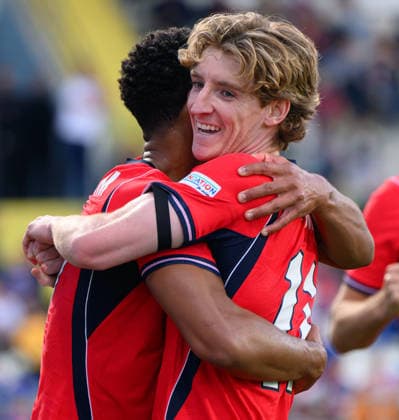 03 October 2026 - Croatia v England - UEFA Nations League - Stadion HNK - Rijeka - Croatia. Croatia v England - UEFA Nations League - Stadion HNK - Rijeka - Croatia. England s Jude Bellingham celebrates his goal with Anthony Gordon. Picture : Mark Pain RIJEKA CROATIA Copyright: xMarkxPainx