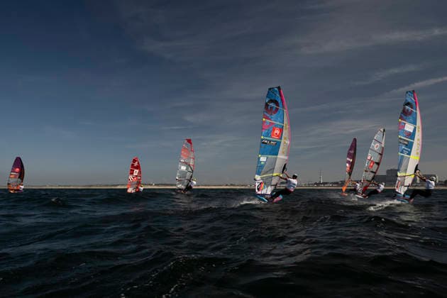 PWA Citroën World Windsurfing Tour Sylt 2026 Day 8 Slalom Foil Men Sylt Westerland, October 3, 2026 Nico Prien Slalom Foil Men, Germany, GER 7 Fabian Wolf Slalom Foil Men, Germany, GER 404 Noah Vinther Slalom Foil Men, Denmark, DEN 7777 Alexis Mathis Slalom Foil Men, France, FRA 997 John Soukos Slalom Foil Men, Greece, GRE 198 Sem Stroosma Slalom Foil Men, Argentina, NED 450 PWA Citroën World Windsurfing Tour Sylt 2026 Day 8 Slalom Foil Men on October 3, 2026, off Brandenburger Beach, motorboat on Sylt, Westerland, Germany Copyright: xBEAUTIFULxSPORTS AndreasxDickx
