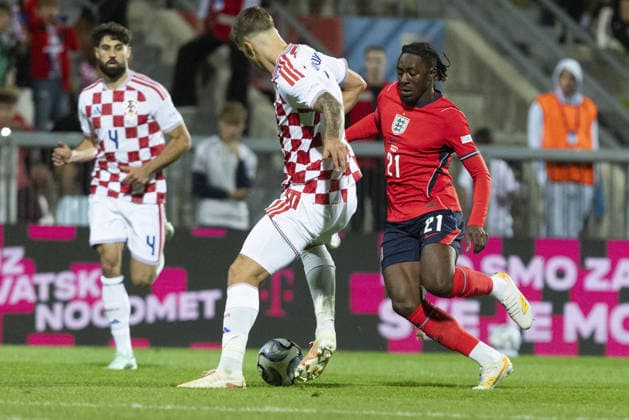 Croatia v England - UEFA Nations League RIJEKA, CROATIA - OCTOBER 03: Eberechi Eze (21) of England in action during their UEFA Nations League, League A, Group A3 soccer match at Stadion HNK Rijeka in Rijeka, Croatia on October 03, 2026. Stringer Anadolu Grad Zagreb Croatia. Editorial use only. Please get in touch for any other usage. Copyright: x2026xAnadoluxStringerx