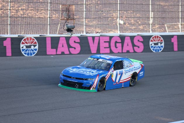LAS VEGAS, CA - OCTOBER 03: Corey Day ( 17 Hendrick Motorsports HendrickCars.com Chevrolet) during the Focused Health 302 NASCAR, Motorsport, USA O™Reilly Auto Parts Series race on October 3, 2026, at Las Vegas Motor Speedway in Las Vegas, NV. (Photo by Marc Sanchez LVMS Icon Sportswire) AUTO: OCT 03 NASCAR O™Reilly Auto Parts Series Focused Health 302 EDITORIAL USE ONLY Icon14426100307965