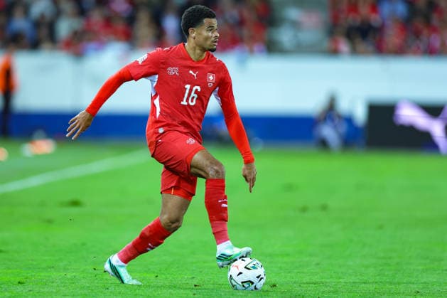 LUCERNE, SWITZERLAND - OCTOBER 03: Zachary Athekame (16 Switzerland) during the UEFA Nations League match between Switzerland and Slovenia at thermoplan arena on October 3, 2026 in Lucerne, Switzerland. Copyright: xUrsxOttigerx xSPPx Sportspressphoto_SPR245268