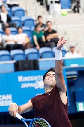 October 4, 2026, Tokyo, Japan: Jaume Munar (Spain) serves against Kyrian Jacquet (France) during their Quarter-final match at the Kinoshita Group Japan Open Tennis Championships at Ariake Colosseum in Tokyo. The tournament runs from September 29 to October 6. Munar won 6-4, 6-2. Tokyo Japan - ZUMAm191 20261004_aap_m191_029 Copyright: xRodrigoxReyesxMarinx
