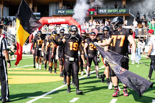 AMERICAN FOOTBALL - IFAF EC, AUT vs BEL SALZBURG,AUSTRIA,04.OCT.26 - AMERICAN FOOTBALL - IFAF European Championship, EM, Europameisterschaft Austria vs Belgium. Image shows the team of BEL. GEPAxpictures xJulioxArellano