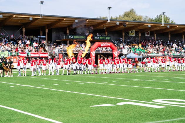 AMERICAN FOOTBALL - IFAF EC, AUT vs BEL SALZBURG,AUSTRIA,04.OCT.26 - AMERICAN FOOTBALL - IFAF European Championship, EM, Europameisterschaft Austria vs Belgium. Image shows the team of AUT. GEPAxpictures xJulioxArellano