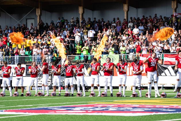 AMERICAN FOOTBALL - IFAF EC, AUT vs BEL SALZBURG,AUSTRIA,04.OCT.26 - AMERICAN FOOTBALL - IFAF European Championship, EM, Europameisterschaft Austria vs Belgium. Image shows the team of AUT. GEPAxpictures xJulioxArellano