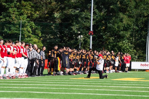 AMERICAN FOOTBALL - IFAF EC, AUT vs BEL SALZBURG,AUSTRIA,04.OCT.26 - AMERICAN FOOTBALL - IFAF European Championship, EM, Europameisterschaft Austria vs Belgium. Image shows the team of BEL. GEPAxpictures xJulioxArellano