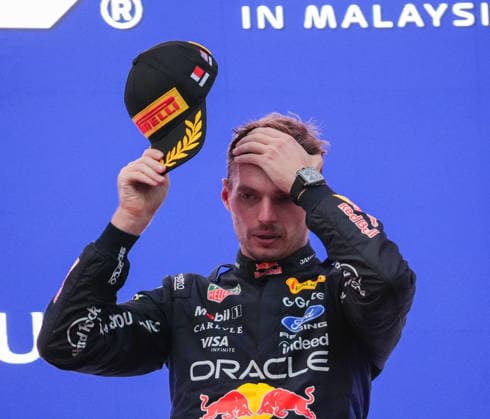 October 4, 2026, Sepang, Selangor, Malaysia: Oracle Red Bull Racing driver Max Verstappen (3) celebrates on the podium after winning the Formula 1 Gulf Air Bahrain Grand Prix in Malaysia at the PETRONAS Sepang International Circuit, in Sepang, Selangor, Malaysia. Sepang Malaysia - ZUMAk197 20261004_zsp_k197_011 Copyright: xRanjithxKumarx