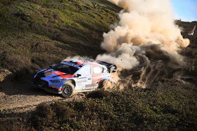 IPA89309017 - ,Driver Adrien Fourmaux and Co-Driver Alexandre Coria of the Hyundai Shell Mobis World Rally Team, driving the Hyundai i20 N Rally1, face the fourth day of racing during the FIA World Rally Championship WRC, Motorsport Rallye, WM Rally Italia Sardegna 2026 on October 4 in Alghero, Sardinia, Italy Copyright: xLucaxBarsali IPAxSportx xx IPA89309017