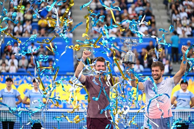 Austin KRAJICEK (USA) & Nikola MEKTIC (CRO), OCTOBER 6, 2026 - Tennis : Kinoshita Group Japan Open Tennis Championships 2026 Men s Doubles Award ceremony at Ariake Coliseum, Tokyo, Japan. Noxthirdxpartyxsales aflo_353767210 KenjiroxMatsuox