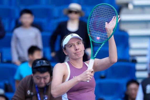 October 6, 2026, Beijing, China: Daria Snigur of Ukraine plays against Mirra Andreeva (not in view) during the Women s Singles Round 16 match on day seven of China Open at the National Tennis Center. Mirra Andreeva defeated Daria Snigur 6-2, 6-2 2026 China Open In Beijing - 06 Oct 2026 - ZUMAs197 20261006_aaa_s197_264 Copyright: xPolyxFeix