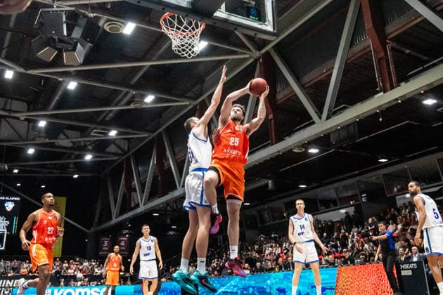 October 7, 2026, GER, BKT Eurocup, Basketball, Chemnitz, Niners Chemnitz vs. Neptunas Klaipeda, Ben Burnham (Niners Chemnitz), 25 Chemnitz Messe, Chemnitz, Saxony, Germany