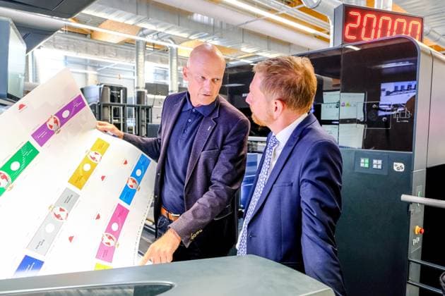 23 08 2023 Michael Kretschmer Prime Minister of Saxony visits Koenig Bauer in Radebeul