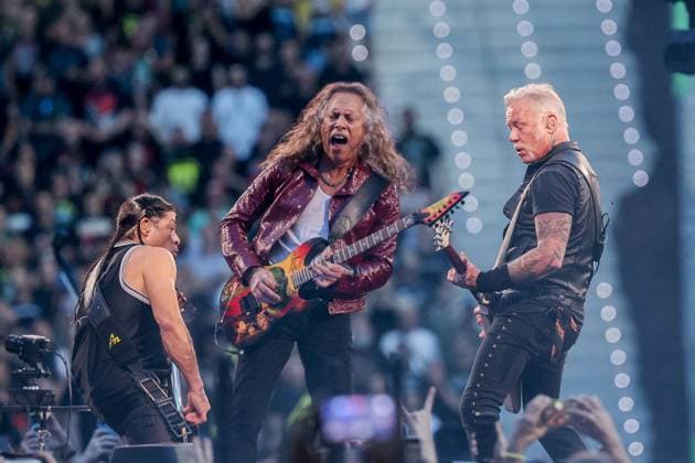 Bilder des Jahres 2024, Entertainment 07 Juli Entertainment Themen der Woche KW28 Metallica Performs - Madrid The band Metallica during a performance at the Estadio Cívitas Metropolitano, on July 14, 2024, in Madrid, Spain. Metallica is a thrash metal band, founded in Los Angeles in 1981. To date, the band has released eleven studio albums, the latest being 72 Seasons , released in 2023. It has won numerous awards, including nine Grammys. In addition, since 2009, Metallica has been a member of the Rock Hall of Fame. Photo by Europa Press ABACAPRESS.COM Madrid Spain Copyright: xEuropaxPress ABACAx