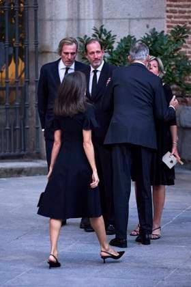 September 8, 2024, Madrid, Madrid, Spain: KING FELIPE VI of Spain, QUEEN LETIZIA of Spain, BELTRAN GoMEZ-ACEBO, BRUNO GoMEZ-ACEBO AND SIMONETA GoMEZ-ACEBO attend the Mass Tribute for Juan Go³mez-Acebo at the Iglesia Catedral de las Fuerzas Armadas Madrid Spain - ZUMAc260 20240908_zep_c260_053 Copyright: xMikexChicorrox