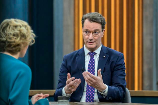 GER, Berlin, Studio, guest of Caren Miosga, Polittalk, TV, format, with presenter, Das Erste, from Adlershof at Studio 20, in the picture Hendrik Wuest Ministerpraesident Nordrhein Westfalen, CDU , 26 01 2025, Copyright: HMBxMedia UwexKoch