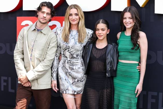 Netflix Tudum 2025: The Live Event INGLEWOOD, LOS ANGELES, CALIFORNIA, USA - MAY 31: Felix Mallard, Brianne Howey, Antonia Gentry and Sara Waisglass arrive at the Netflix Tudum 2025: The Live Event held at the Kia Forum on May 31, 2025 in Inglewood, Los Angeles, California, United States., Credit:Xavier Collin Avalon United States, California, Inglewood, Kia Forum Copyright: xXavierxCollinx xAvalonx 1005933827