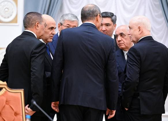 Belarus Eurasian Intergovernmental Council 9016639 30.09.2025 Participants of the Eurasian Intergovernmental Council wait before a meeting with Belarusian President Alexander Lukashenko in Minsk, Belarus. Alexander Miridonov Sputnik Minsk Belarus Copyright: xAlexanderxMiridonovx