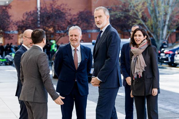 The King closes the conference on the role of the Crown in the Spanish democratization process The Minister of Territorial Policy and Democratic Memory, Ángel Víctor Torres, King Felipe VI and the President of the Community of Madrid, Isabel Díaz Ayuso, during the closing ceremony of the conference on the role of the Crown in the Spanish democratization process, at the Rey Juan Carlos University, December 3, 2025, in Madrid Spain Organized by the Chair of Democratic Memory of the Rey Juan Carlos University, together with the Ministry of Territorial Policy and Democratic Memory, this is an academic meeting that will address the historical evolution and the role of the Crown in the Spanish democracy 03 DECEMBER 2025 Carlos Lujá Espana Copyright: xCarlosxLujanx 7144903