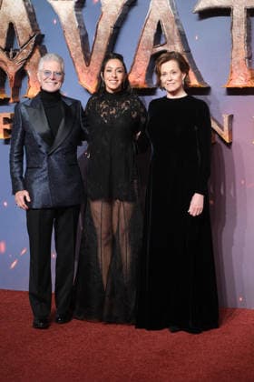 Avatar: Fire and Ash UK premiere, BFI IMAX, London, UK, 11 December 2025 Stephen Lang, Oona Castilla Chaplin and Sigourney Weaver at the UK premiere of Avatar: Fire and Ash, BFI IMAX, London, UK, 11 December 2025., Credit:Julie Edwards Avalon United Kingdom, London Copyright: xJuliexEdwardsx xAvalonx 1058491331