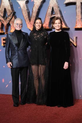 Avatar: Fire and Ash UK premiere, BFI IMAX, London, UK, 11 December 2025 Stephen Lang, Oona Castilla Chaplin and Sigourney Weaver at the UK premiere of Avatar: Fire and Ash, BFI IMAX, London, UK, 11 December 2025., Credit:Julie Edwards Avalon United Kingdom, London Copyright: xJuliexEdwardsx xAvalonx 1058491357