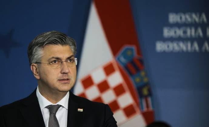 Prime Minister of Croatia Andrej Plenkovic in Sarajevo SARAJEVO, BOSNIA AND HERZEGOVINA - DECEMBER 13: Prime Minister of Croatia Andrej Plenkovic holds a press conference in Sarajevo, Bosnia and Herzegovina on December 13, 2021. Saraybosna Bosna Hersek. Editorial use only. Please get in touch for any other usage. Copyright: x2025xAnadoluxSamırxJordamovıcx