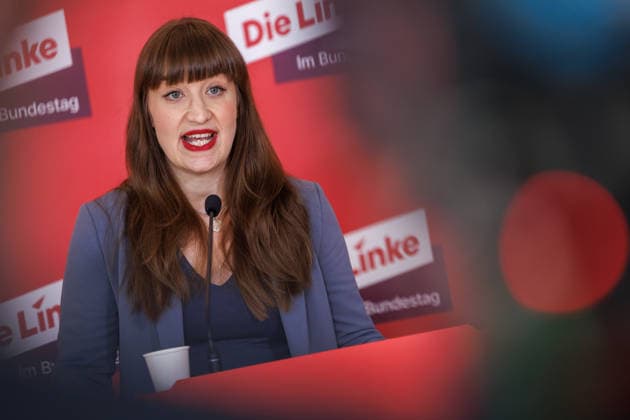 Statement Die Linke Heidi Reichinnek and Soeren Pellmann Die Linke at a statement on 17 03 26 in Berlin Berlin Berlin Germany Reichstag