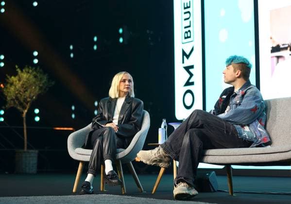 05 05 2026, xcex, GER, Hamburg, trade fair, exhibition halls, Online Marketing Rockstars Festival, event for digital marketing and technology, OMR Expo, trade fair, OMR Festival 2026 in Hamburg, Janin Ullmann presenter and journalist and Rezo German web video producer, musician, entrepreneur, Youtuber and founder, founder of Nindo CE