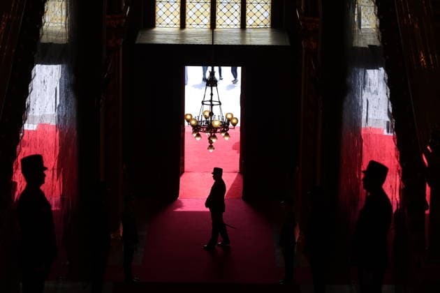(260509) -- BUDAPEST, May 9, 2026 -- Guards are pictured ahead of the inaugural session of Hungary s new parliament in Budapest, Hungary, May 9, 2026. Hungary s new parliament convened on Saturday for its inaugural session, electing Agnes Forsthoffer, vice president of the Tisza Party, as speaker of the National Assembly. In the parliamentary elections, the Tisza Party, led by Peter Magyar, defeated the ruling Fidesz-KDNP coalition led by Viktor Orban, winning 141 of the 199 seats and securing a two-thirds majority in the new parliament. (Photo by Xinhua) HUNGARY-BUDAPEST-NEW PARLIAMENT-INAUGURAL SESSION DavidxBalog