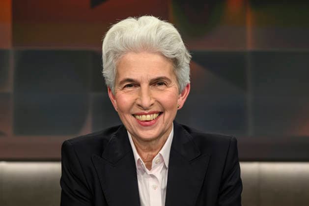in the picture from l Marie Agnes Strack Zimmermann Member of the European Parliament, was First Mayor during the ESC in Düsseldorf, GER, Berlin, hart aber fair Polittalk, TV, format, with presenter Louis Klamroth, Das Erste, The topic More than music How political is the ESC 11 05 2026, Copyright: HMBxMedia UwexKoch