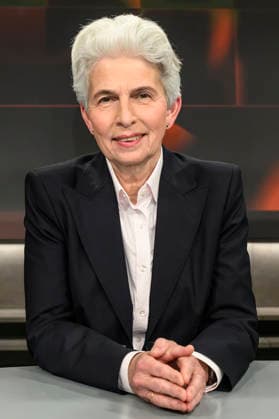 in the picture from l Marie Agnes Strack Zimmermann Member of the European Parliament, was First Mayor during the ESC in Düsseldorf, GER, Berlin, hart aber fair Polittalk, TV, format, with presenter Louis Klamroth, Das Erste, The topic More than music How political is the ESC 11 05 2026, Copyright: HMBxMedia UwexKoch