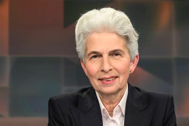 in the picture from l Marie Agnes Strack Zimmermann Member of the European Parliament, was First Mayor during the ESC in Düsseldorf, GER, Berlin, hart aber fair Polittalk, TV, format, with presenter Louis Klamroth, Das Erste, The topic More than music How political is the ESC 11 05 2026, Copyright: HMBxMedia UwexKoch