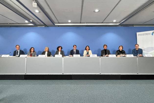Berlin, Germany, 12 05 2026 Haus der Bundespressekonferenz Press conference Presentation of the German Council of Experts on Integration and Migration SVR Annual Report 2026 L R Marc Helbling, Sandra Lavenex, Birgit Leyendecker, Heike Köhn, Winfried Kluth, Birgit Glorius, Hannes Schammann, Havva Engin, Panu Poutvaara Copyright: xdtsxNachrichtenagenturx dts_118678