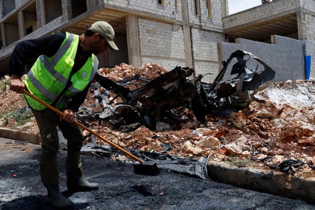 May 13, 2026, Chouf District, Mount Lebanon, lebanon: A series of four Israeli drone strikes targeted the coastal highway linking Sidon to southern Lebanon, hitting areas in Barja, Jiyeh, Saadiyat and Sidon. The attacks killed at least nine people, including a mother and her two children, and wounded one person, marking one of the deadliest days along the coastal route in recent weeks. Chouf District lebanon - ZUMAb339 20260513_znp_b339_006 Copyright: xAbdulxKaderxAlxBayx