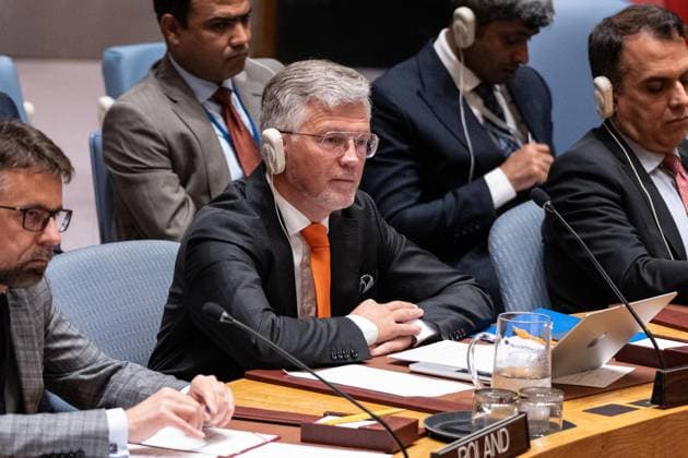 May 19, 2026, New York, New York, USA: Ambassador Andrii Melnyk of Ukraine participates in Security Council meeting on situation in Ukraine requested by Ukrainian Mission and supported by Latvia, UK, Greece, Denmark, France at United Nations Headquarters in New York, NY on May 19, 2026. China is the President of Security Council for the month of May. New York USA - ZUMAr339 20260519_znp_r339_012 Copyright: xLevxRadinx