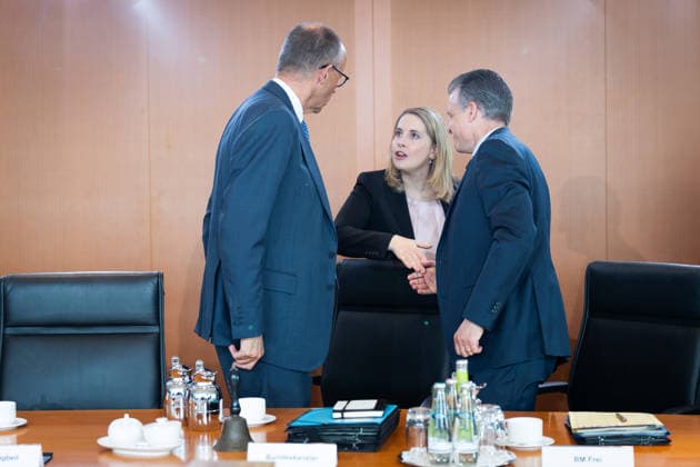 Cabinet meeting, Federal Government, Federal Government, Federal Chancellor, Friedrich Merz, Minister of the Chancellery, Thorsten Frei, Verena Hubertz, Federal Minister, Housing, Construction Berlin Berlin GER
